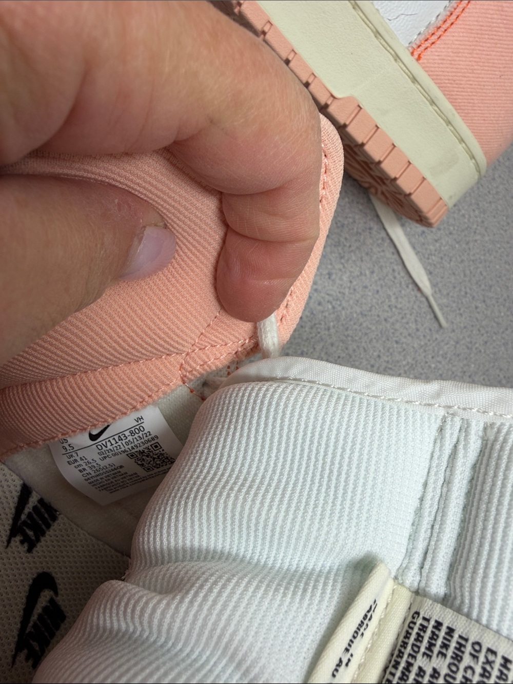 Nike Women's High-Top Sneakers in Peach and White - Picture 10 of 10